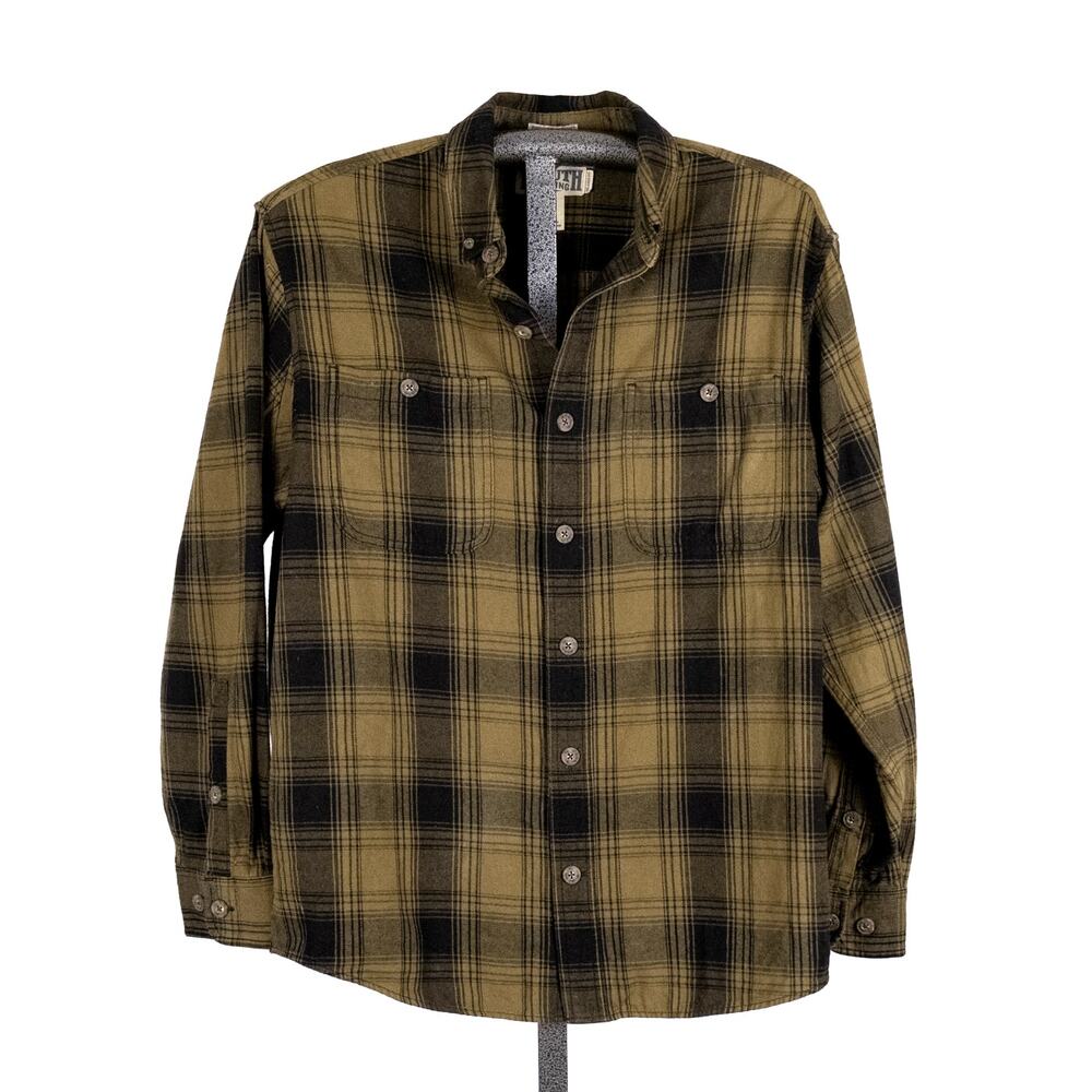 Duluth Trading Co Men's Untucked Relaxed Fit Plaid Cotton Flannel Size MEDIUM